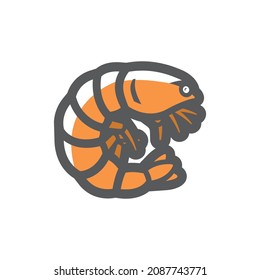 Shrimp sea clam Vector icon Cartoon illustration