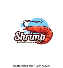 Shrimp Sea Food Cartoon Culinary Logo