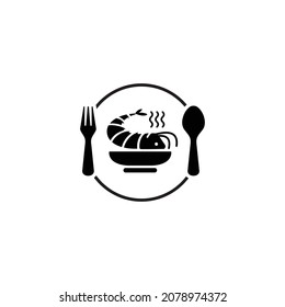 Shrimp sea food simple flat icon vector illustration