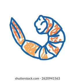 shrimp seafood doodle icon sketch vector. shrimp seafood sign. isolated symbol illustration