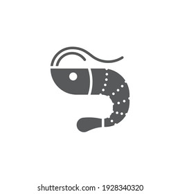 Shrimp seafood icon, color, line, outline vector sign, linear style pictogram isolated on white. Symbol, logo illustration