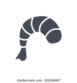 Shrimp Seafood Icon Solid  silhouette