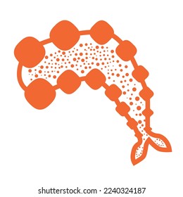 Shrimp seafood. Isolated shrimp on white background. Logo. Prawns


