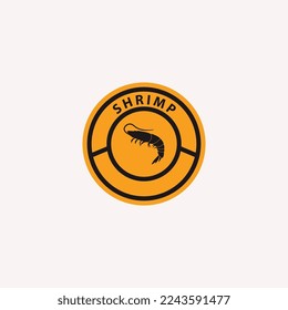 shrimp seafood label circle shape simple