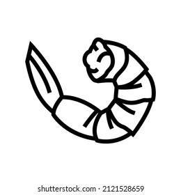 shrimp seafood line icon vector. shrimp seafood sign. isolated contour symbol black illustration