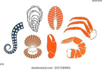 Shrimp seafood logo. Isolated shrimp seafood on white background. Prawns