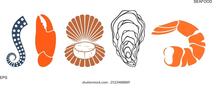 Shrimp seafood logo. Isolated shrimp seafood on white background. Prawns