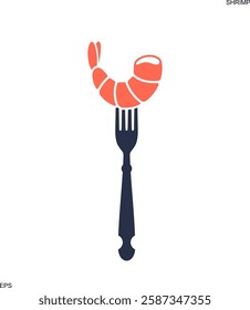 Shrimp seafood logo. Isolated shrimp seafood on white background. Prawns