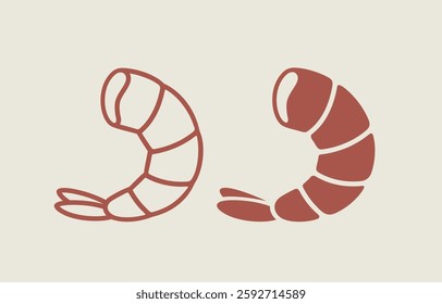 Shrimp seafood logo. Isolated shrimp seafood on white background. Prawns