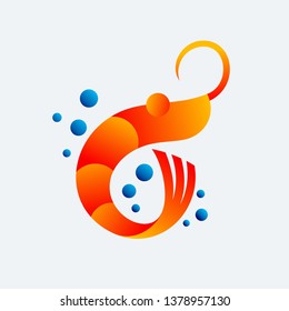 Shrimp Seafood Logo Template