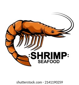 shrimp seafood logo, vector EPS 10