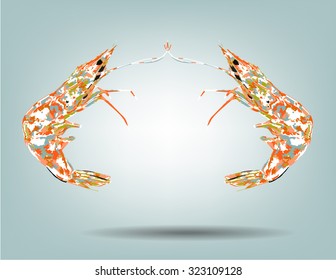 shrimp seafood menu design ,vector illustrator
