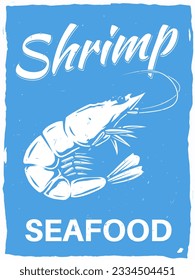 shrimp seafood poster design for print