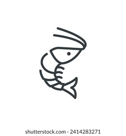 Shrimp seafood prawn food icon, vector illustration