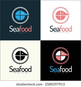 Shrimp seafood restaurant lobster logo set template design