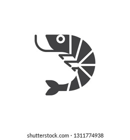 Shrimp seafood vector icon. filled flat sign for mobile concept and web design. Prawns sea food simple glyph icon. Symbol, logo illustration. Pixel perfect vector graphics