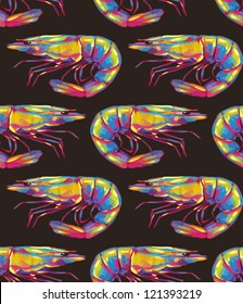 Shrimp Seamless pattern