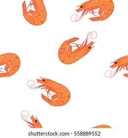 Shrimp seamless pattern