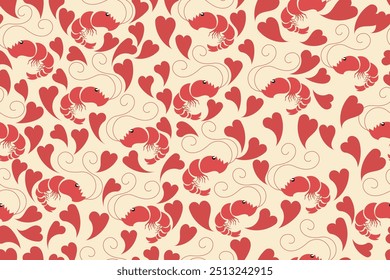 shrimp seamless pattern for background,cover,wrapper,wallpaper,etc