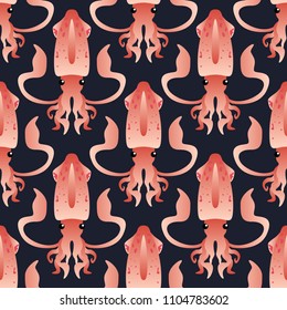 Shrimp seamless pattern. Flat Gradient Sea Food Concept.