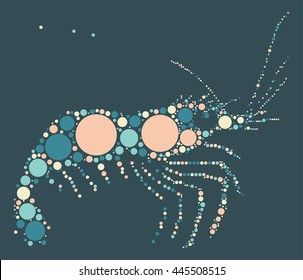 shrimp shape vector design by color point