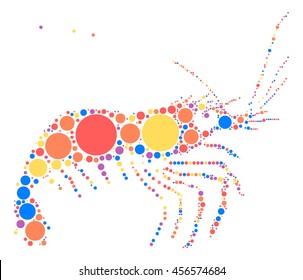 shrimp shape vector design by color point