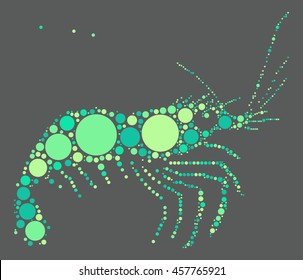 shrimp shape vector design by color point