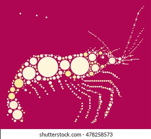 shrimp shape vector design by color point