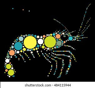 shrimp shape vector design by color point