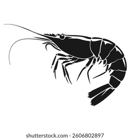 Shrimp silhouette - cut out vector icon