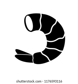 Shrimp silhouette icon, logo on white background