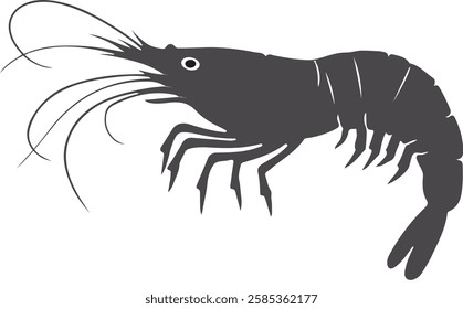 shrimp silhouettes vector illustration black and white