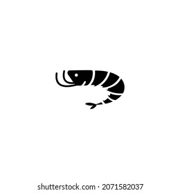 Shrimp simple flat icon vector illustration