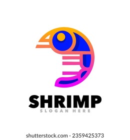 Shrimp simple line art gradient logo