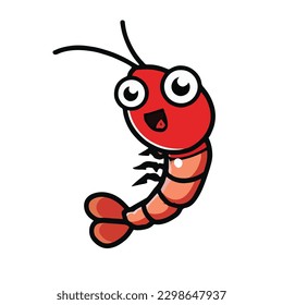Shrimp Smile And Excited Mascot Illustration