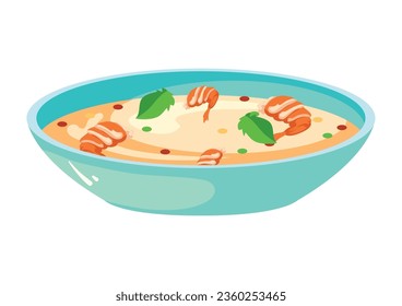 shrimp soup design vector isolated