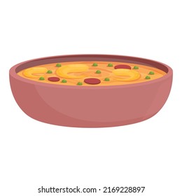 Shrimp soup icon cartoon vector. Spanish food. Spain tapas
