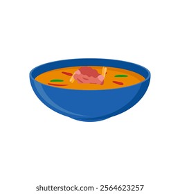 Shrimp Soup Seafood Vector Illustration, Isolated