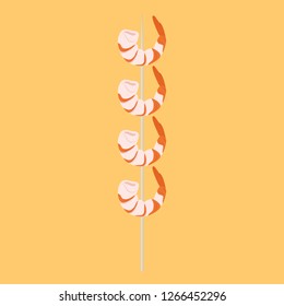 shrimp stick vector. symbol. logo design.