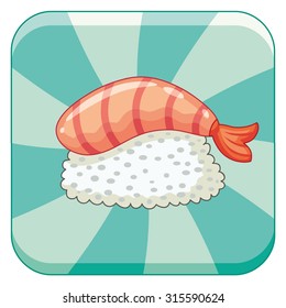 Shrimp sushi icon.