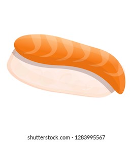 Shrimp sushi icon. Cartoon of shrimp sushi vector icon for web design isolated on white background