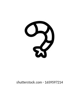 Shrimp Sushi Seafood Foods Icon Vector Illustration. Outline Style
