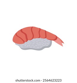 Shrimp Sushi Seafood Vector Illustration, Isolated
