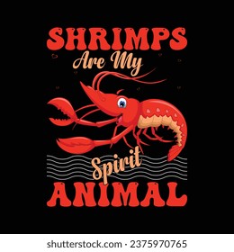 SHRIMP T SHIRT DESIGN VECTOR