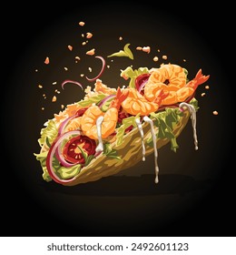 Shrimp Tacos with Best Shrimp Taco Sauce Graphic by program Illustrator