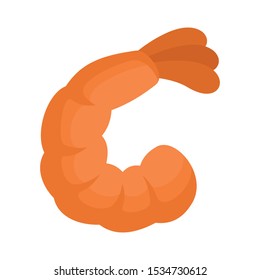 Shrimp tail icon. Flat illustration of shrimp tail vector icon for web design