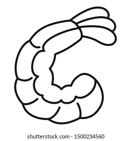 Shrimp tail icon. Outline shrimp tail vector icon for web design isolated on white background