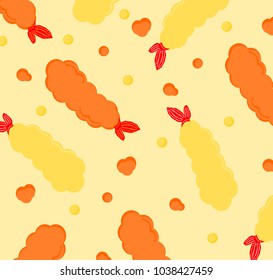Shrimp tempura pattern,food vector.