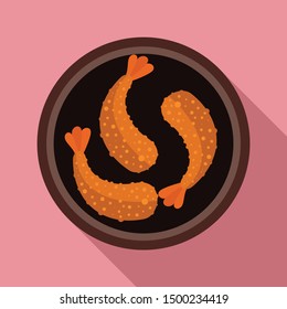 Shrimp thai food icon. Flat illustration of shrimp thai food vector icon for web design