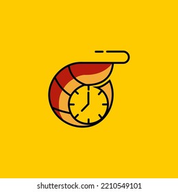 shrimp time logo vector graphic good for fast food, seafood etc.